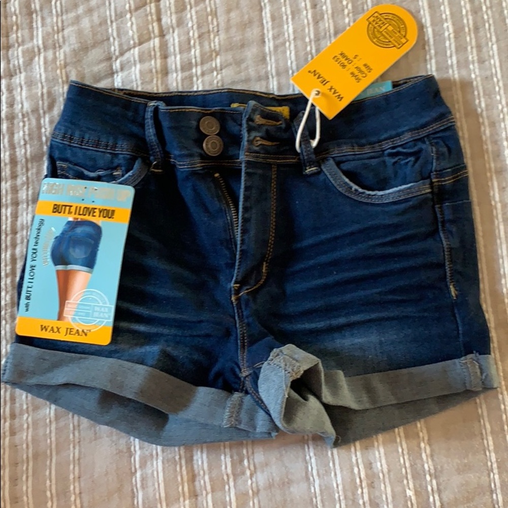 Brand new “wax jean” shorts from Fashion Nova